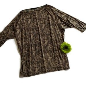 Coco Bianco Snake Print 3/4 Sleeve Raglan sz. #251
